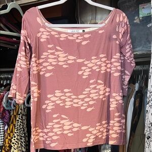Ava Sky Pink Fish Print top Nalu